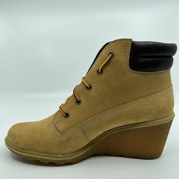 Timberland Earthkeepers Amston Women’s Size 9.5 Brown Wedge Bootie Boots 8251A - Picture 9 of 11